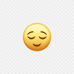 Fototapeta premium Happy emoji. Relax and meditation. Relieved emoji. Vector