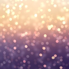 Bokeh glitter texture on yellow violet gradient background. Sparkles pattern. Magical lights of garland.