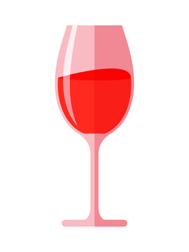 A glass of red wine. Can be used as logo, icon. vector