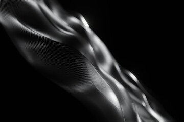 Obraz premium Abstract Futuristic Digital wave of particle Technology dark blurred background animation 3d rendering