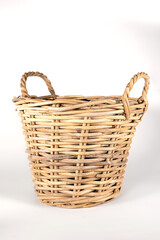 Old vintage basket, craft handmade picnic storage
