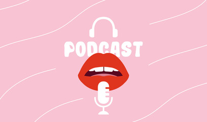 Podcast Cover art design. Creative podcast background. Vector