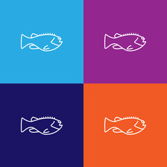 Seafood, mackerel icon. Element of asian cuisine illustration. One of the collection icons for websites, web design, mobile app