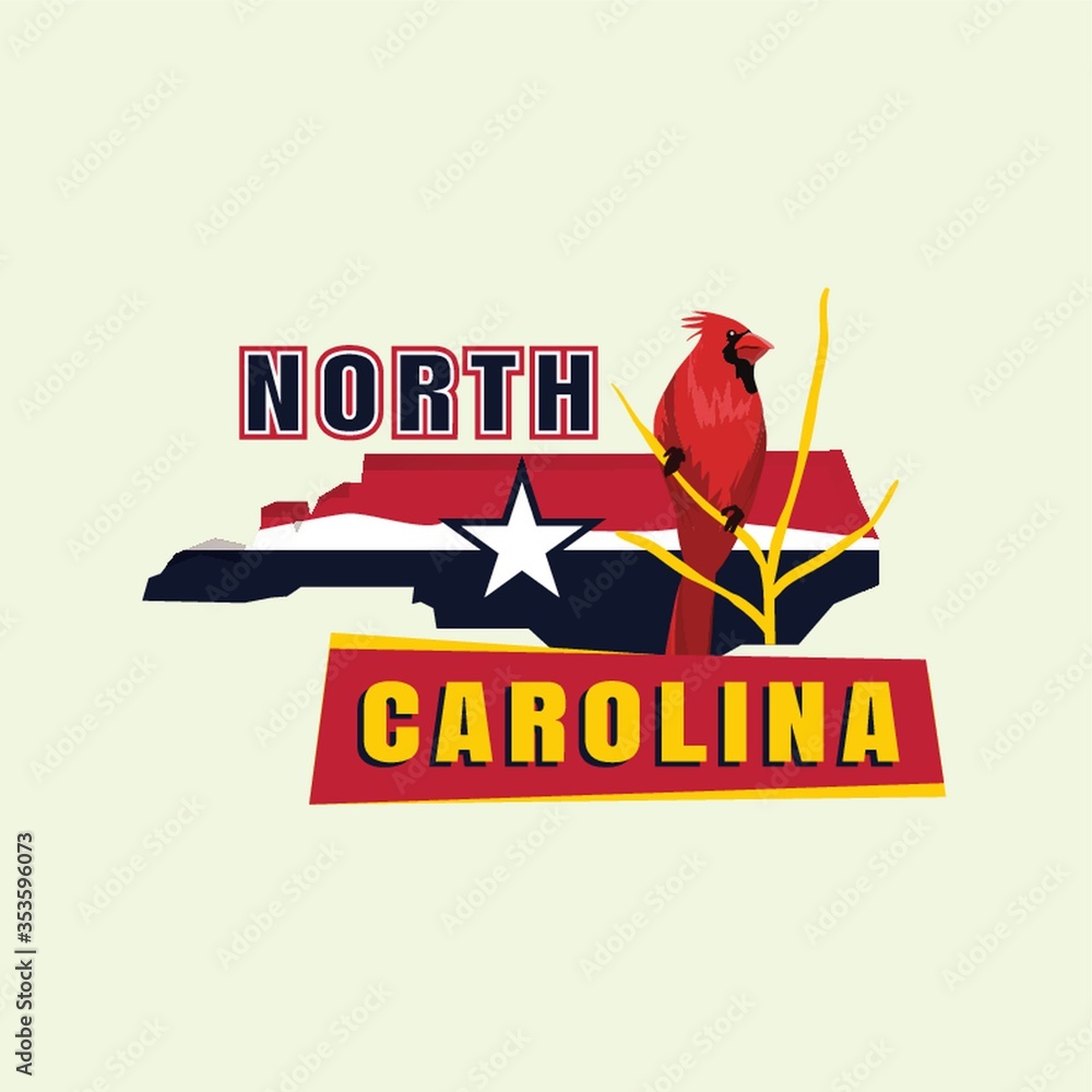 Sticker north carolina map