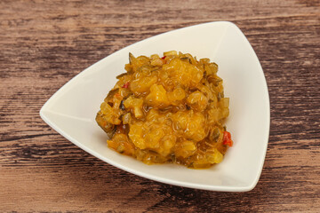 Relish sauce with cucumbers and mustard