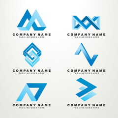 company logo vector blue color collection