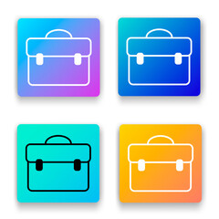 The briefcase icon .A set of flat icons for web design.Vector illustration.
