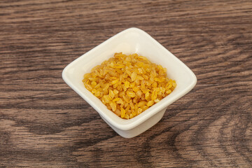 Vegetarian cuisine - dry bulgur for cooking