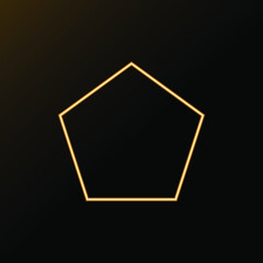 Set of Golden Shapes: hexagon, polygon, octagon, 