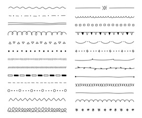 手書きの線のセット／おしゃれ／かわいい