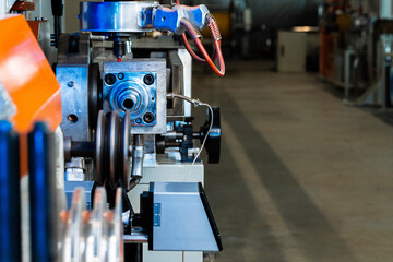 Cable production. Close up of a cable reel