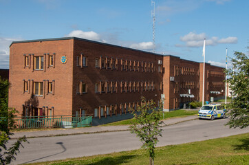 Fototapeta na wymiar The local Police House in Kiruna, Lapland, Sweden.