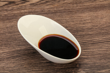Asian soya sauce in the bowl