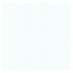 Sheet of blue isometric lines on a white background. Perfect for sketches planner, notebook, school, print. A square sheet.