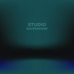 Dark Green studio room background with spotlight gradient for premium, luxury product shooting. Vector white clean light room with empty floor backdrop