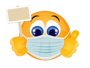 emoticon with surgical mask