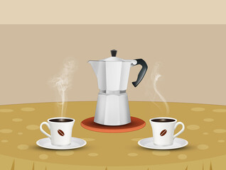 wake up with a coffee in the morning