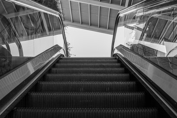 Escalator in the shopping center