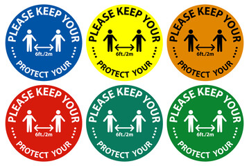 Please keep your distance,Protect your social Distancing Sign Isolate On White Background,Vector Illustration EPS.10