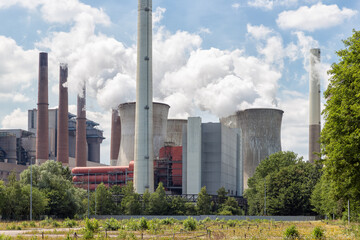 Fototapeta na wymiar Coal-fired power plant near lignite mine Garzweiler in Germany