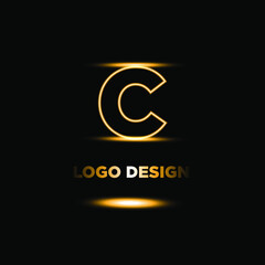 Unique modern creative elegant luxurious artistic black and gold color C initial based letter icon logo.