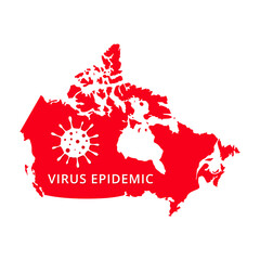 Canada Virus Epidemic country of America, American map illustration, vector isolated on white background