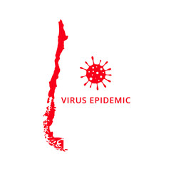 Chile Virus Epidemic country of America, American map illustration, vector isolated on white background