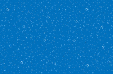 Air bubbles underwater on blue background.  Soap  bubbles