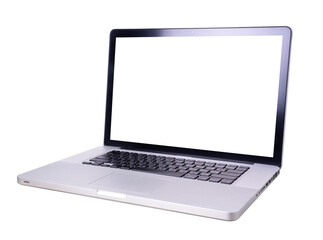 Fototapeta premium Notebook or laptop with empty space Isolated on white background, Laptop or notebook on white With clipping path