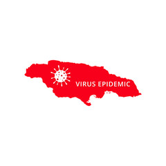 Jamaica Virus Epidemic country of America, American map illustration, vector isolated on white background