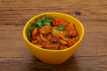 Chicken with oyster sauce and vegetables