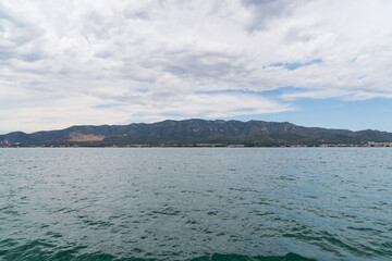 Flat sea in the Ebro delta.