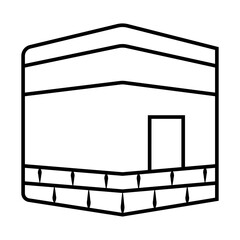 Kaba hajj muslim glyph icon design vector
