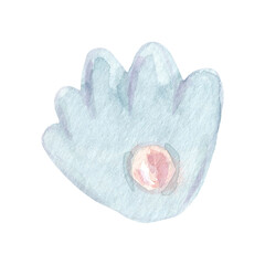 Hand painted watercolor seashell