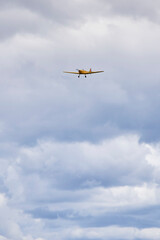 Fototapeta na wymiar Flight of a radio-controlled airplane in the sky.