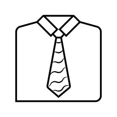 Shirt with neck tie outline icon