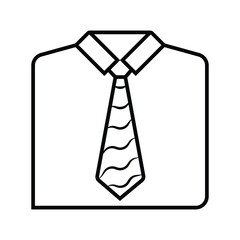 Fototapeta na wymiar Shirt with neck tie outline icon