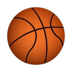 Fototapeta premium Basketball ball, isolated, vector illustration.