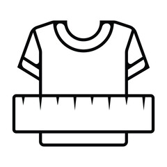 Large size clothes line and glyph icon