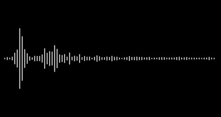 4k black and white video footage of audio visualizer on black background. Black and white music equalizer on dark background.  Formats UHD, HD, 1080p 4K..