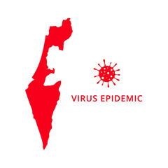 Israel Virus Epidemic country of Asia, Asian map illustration, vector isolated on white background