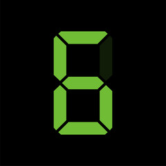 Fototapeta premium Digital clock number 6. Led digit 6. Six. Electronic figures. Vector illustration.