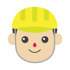 Boy wearing helmet