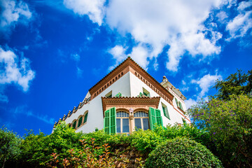 Spanish house on a hill with garden