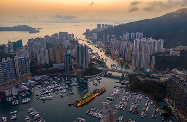 Fototapeta na wymiar Aberdeen Harbor in Hong Kong