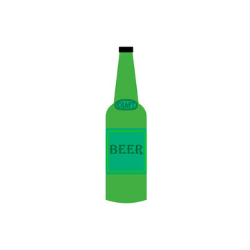 vector image of green beer bottle