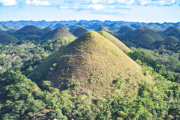Beautiful scenery of the Chocolate Hills in Bohol, Philippines