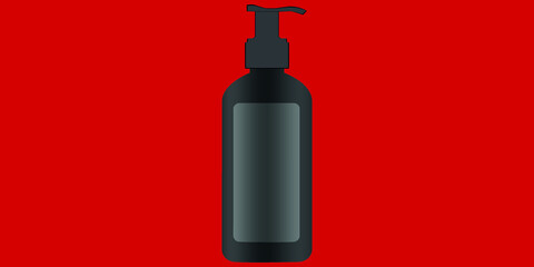 black liquid soap bottle vector drawing