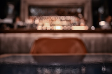 evening in a restaurant, blurred abstract background, bokeh, alcohol concept, wine glasses in a bar