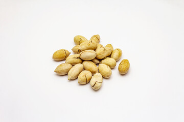 Ripe pecan isolated on white background